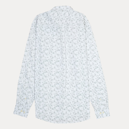 GANT Whispering Silver Slim Fit Long Sleeve Button-Down Shirt