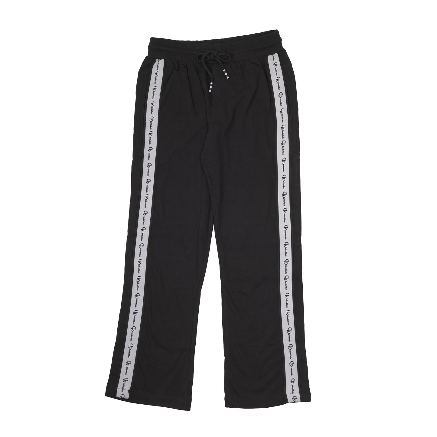 Calvin Klein CK Black Grey Side Stripe Logo Drawstring Track Pants