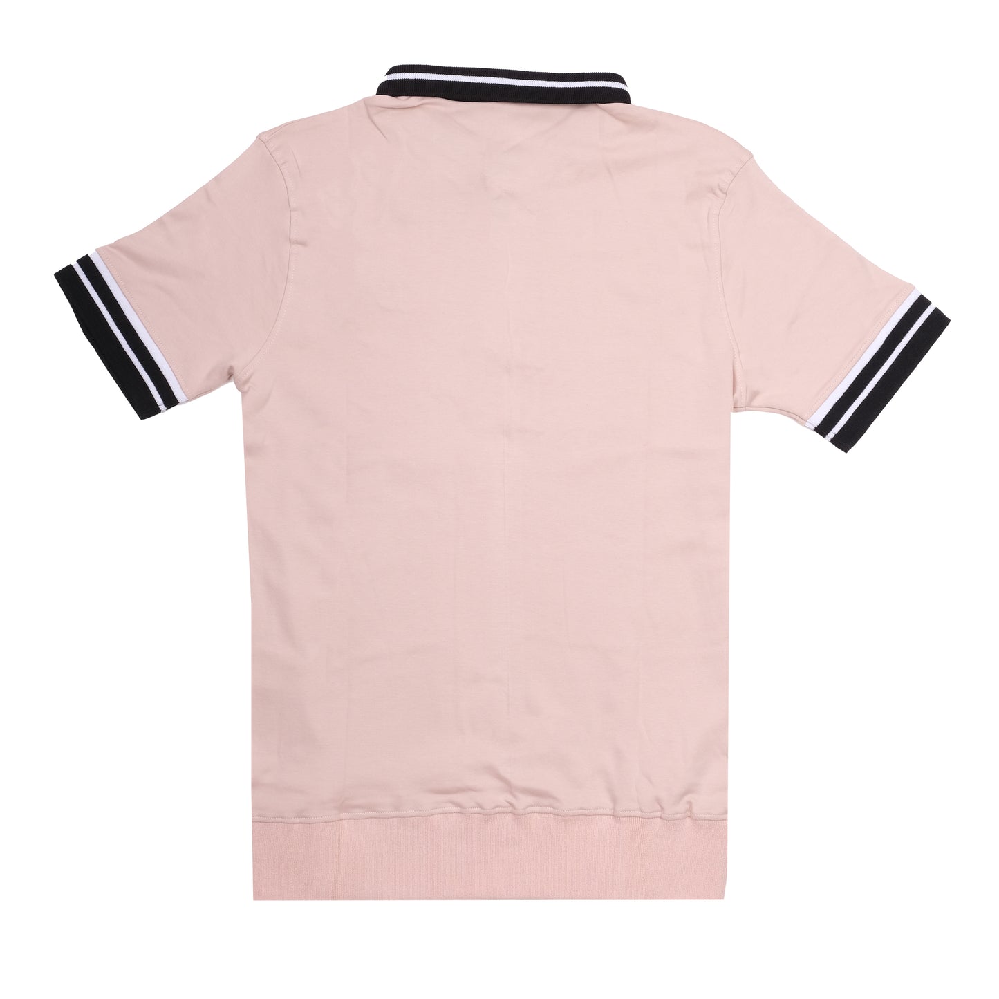 DOLCE&GABBANA Blush Pink Striped Collar Polo Shirt
