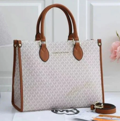 MICHAEL KORS Serene Blush Luxe Canvas Tote Bag