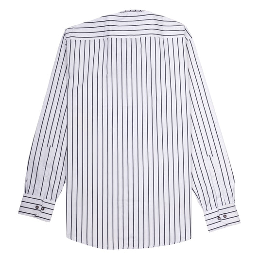 ARMANI EXCHANGE Crisp Ivory Striped Slim Fit Long Sleeve Shirt