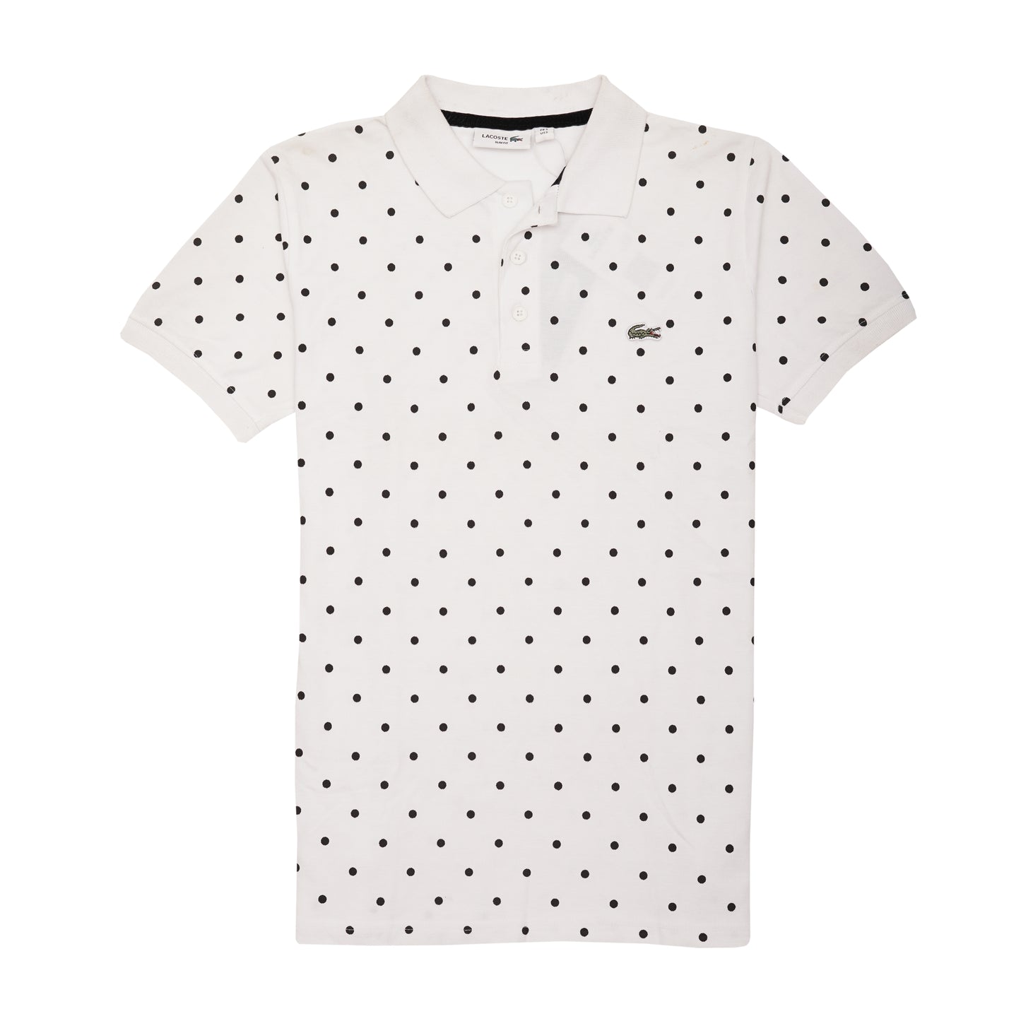 LACOSTE White Polka Dot Classic Fit Polo Shirt