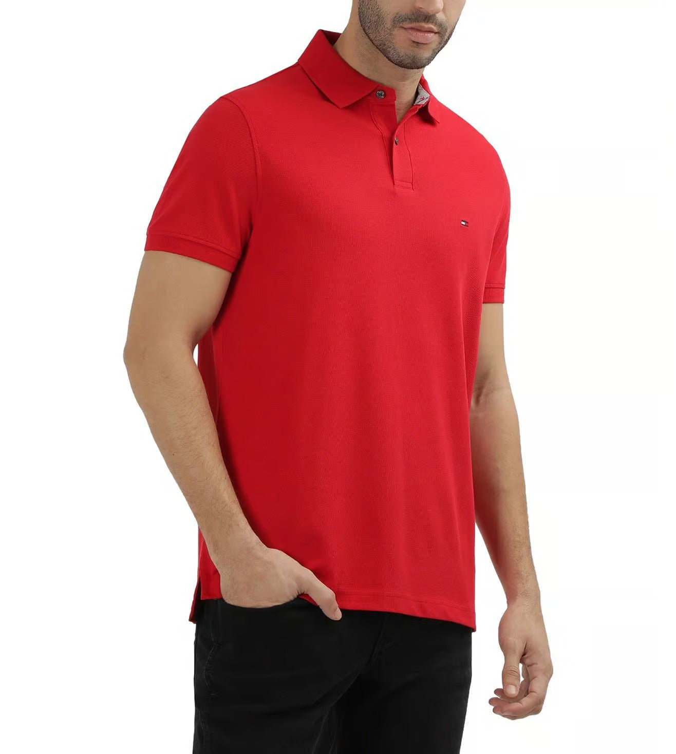 TOMMY HILFIGER Classic Red Short Sleeve Polo Shirt