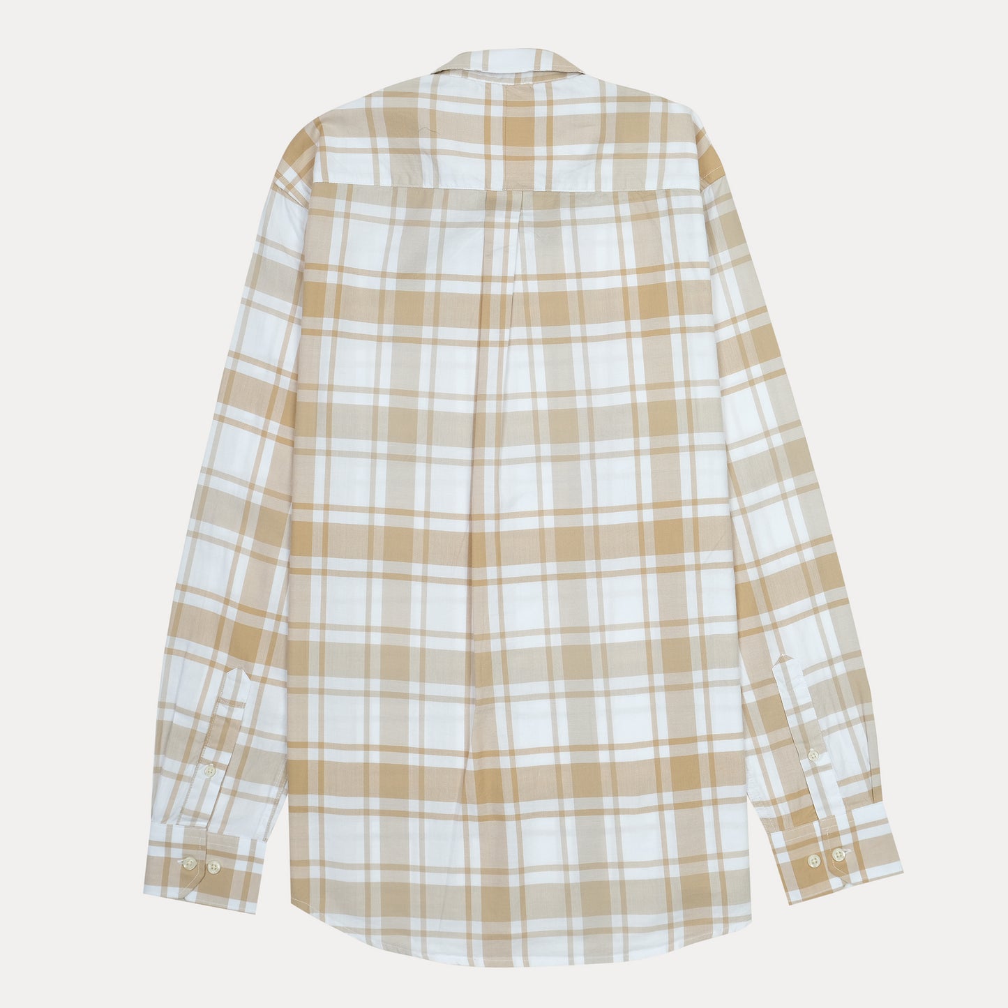 POLO RALPH LAUREN Sandstone Cream Tailored Fit Long Sleeve Plaid Shirt