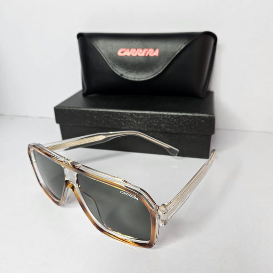 CARRERA Vintage Amber Oversized Shield Sunglasses with Luxe Case