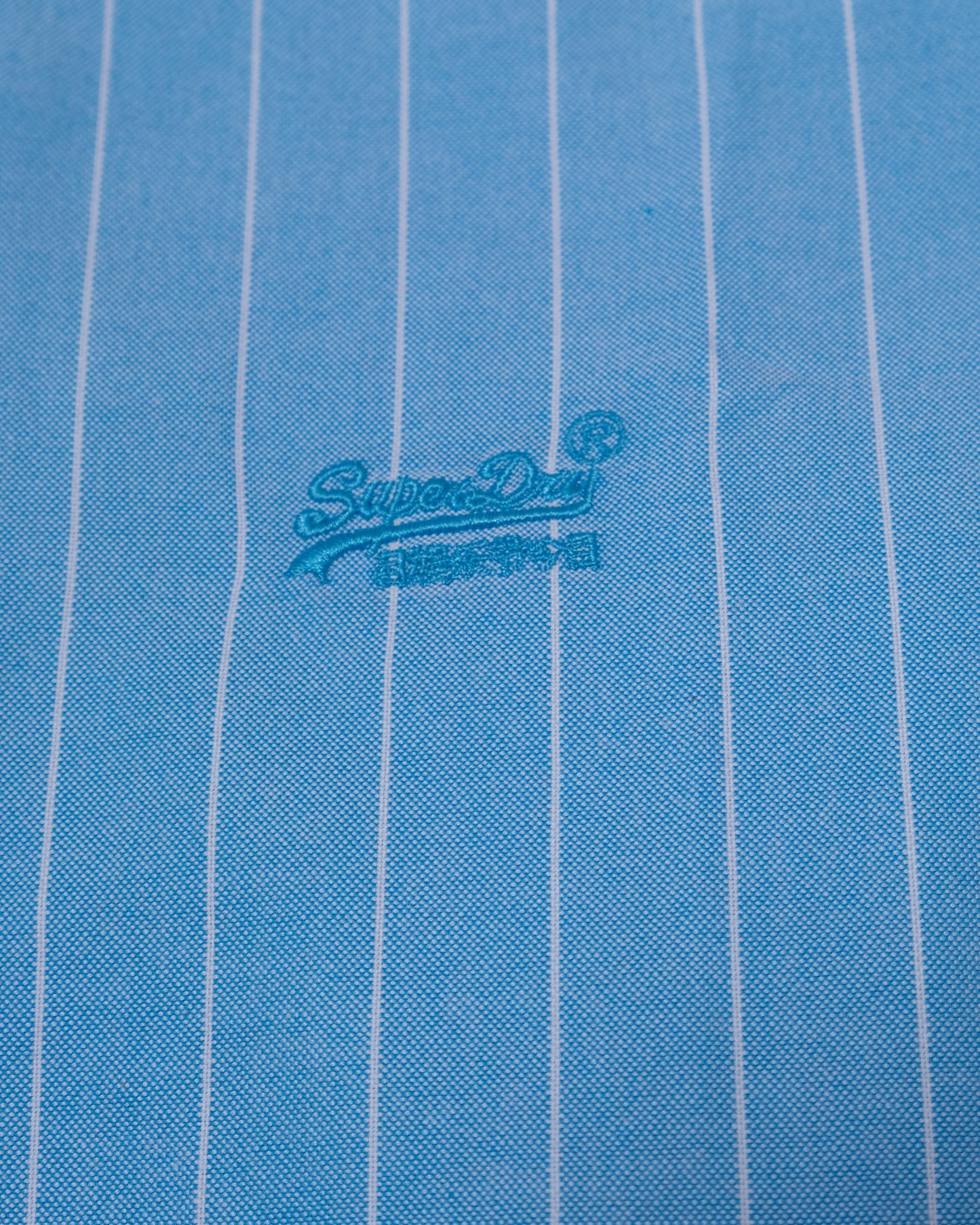 SUPERDRY Sky Blue Classic Pinstripe Oxford Long Sleeve Shirt