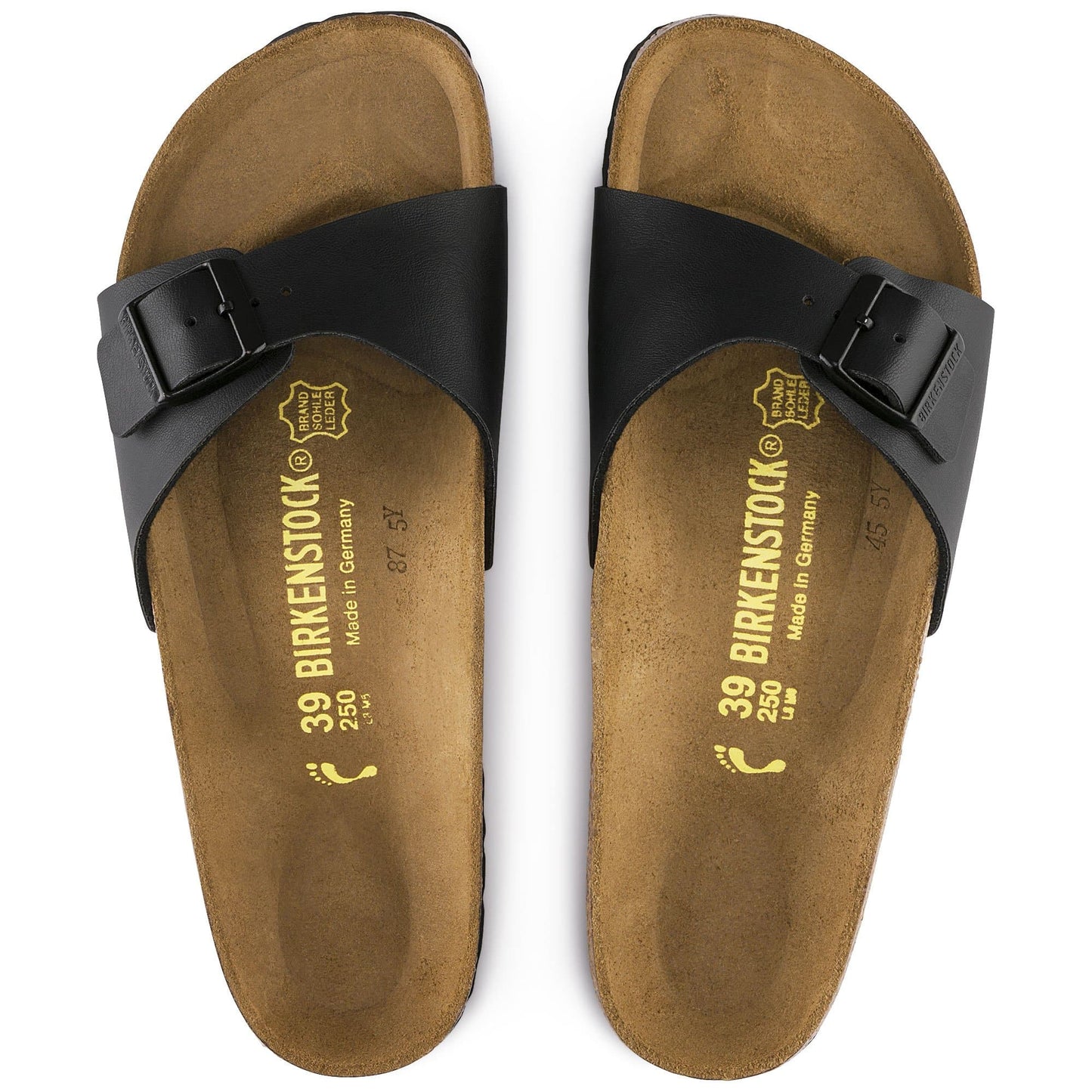 BIRKENSTOCK Midnight Onyx Luxe Leather Slide Sandals