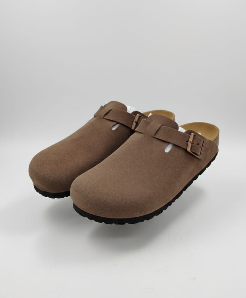 BIRKENSTOCK Classic Suede Clogs with Adjustable Buckle