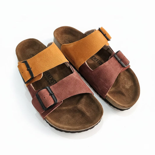 BIRKENSTOCK Rustic Clay Luxe Two-Strap Sandals