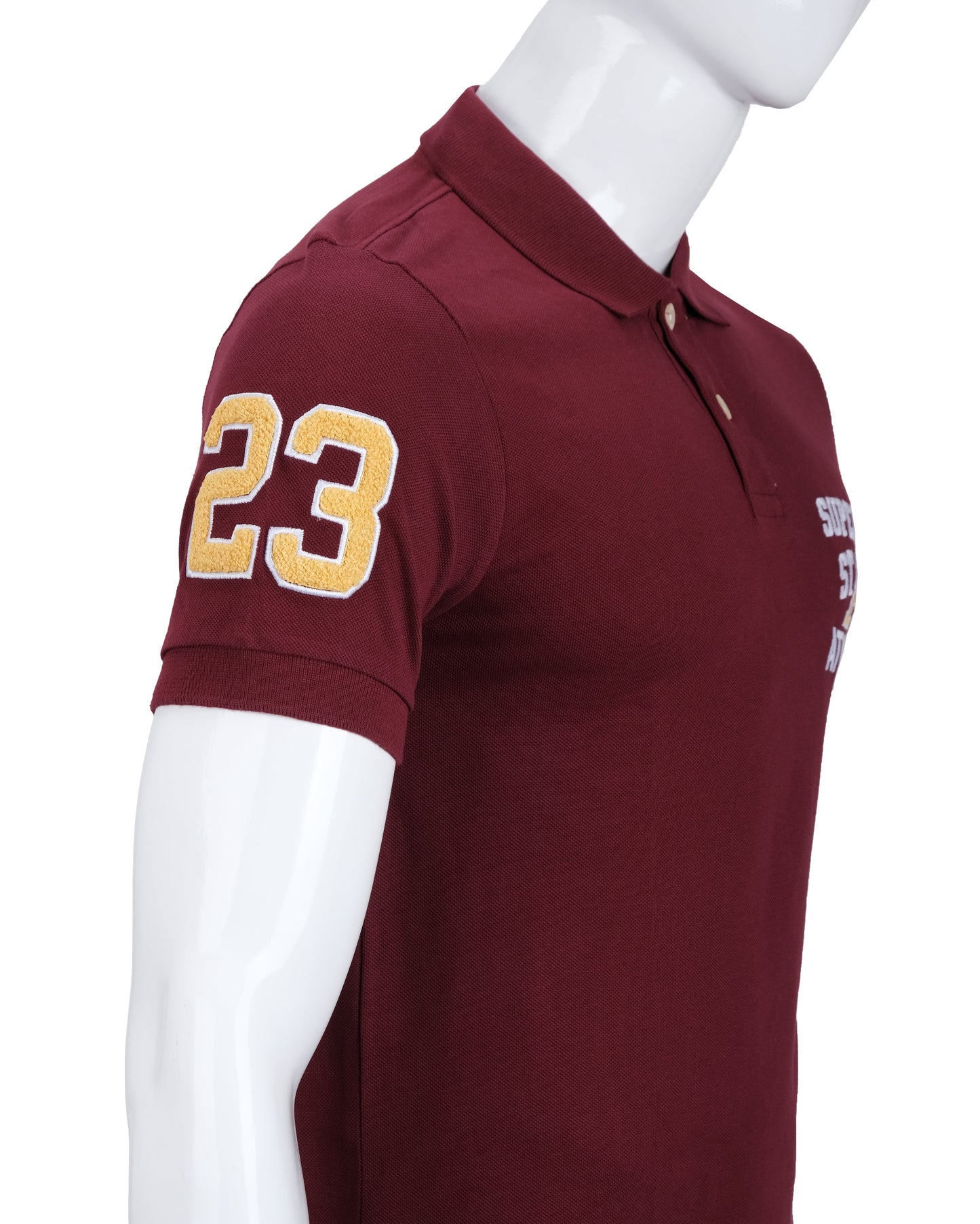 SUPERDRY Burgundy Superstate Athlet Embroidered Polo Shirt