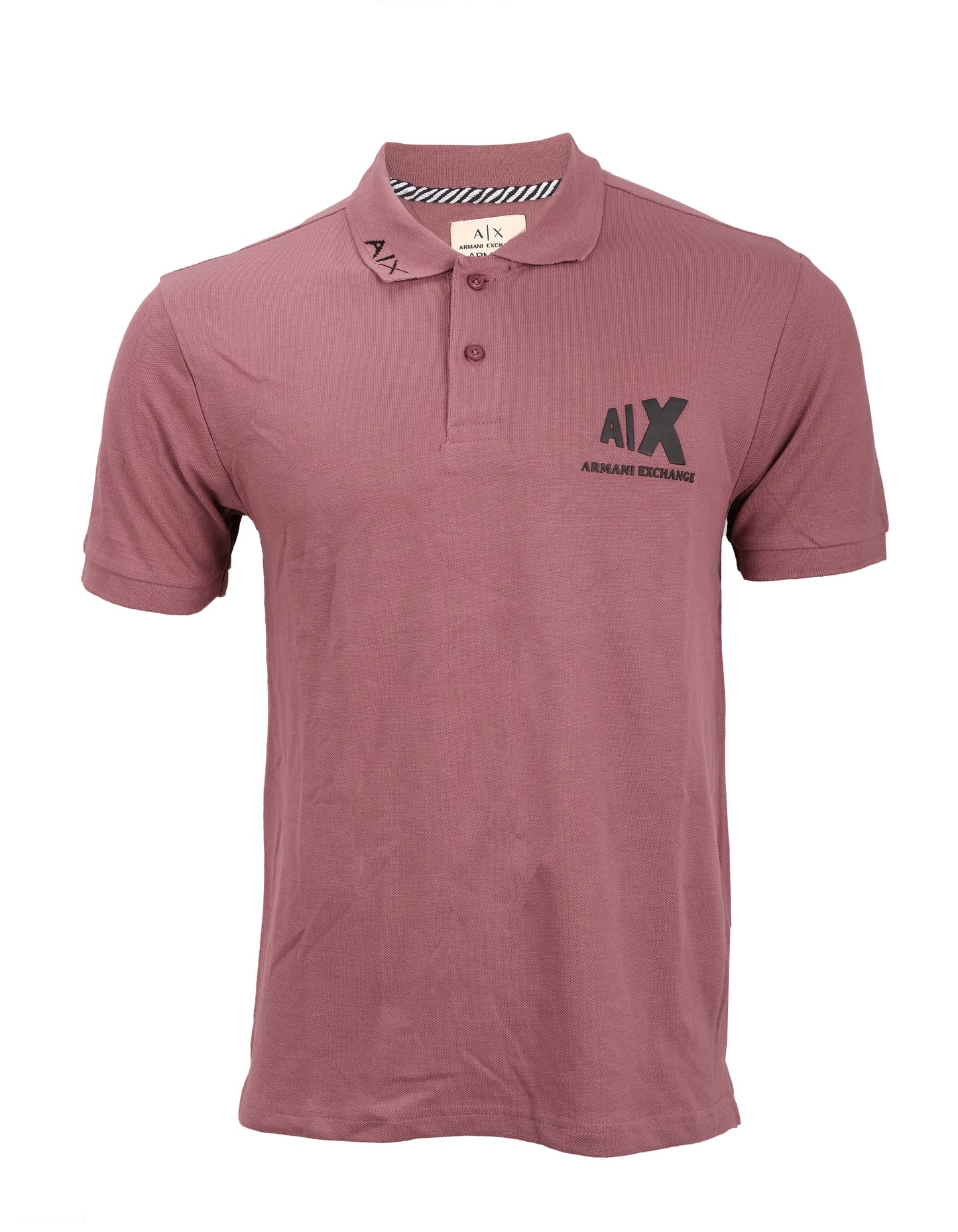 ARMANI EXCHANGE Mauve Cotton Logo Patch Classic Polo Shirt