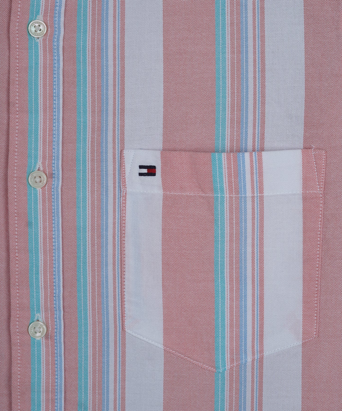 TOMMY HILFIGER Radiant Coral Tailored Fit Long Sleeve Button-Up Shirt