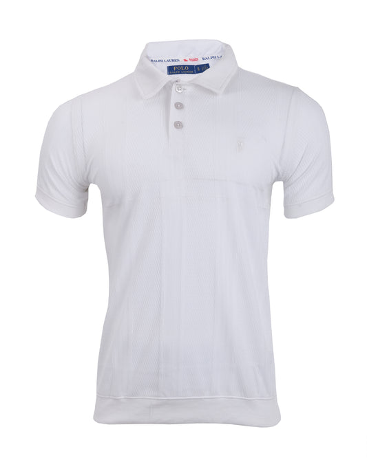 POLO RALPH LAUREN White Classic Fit Mesh Short Sleeve Polo Shirt
