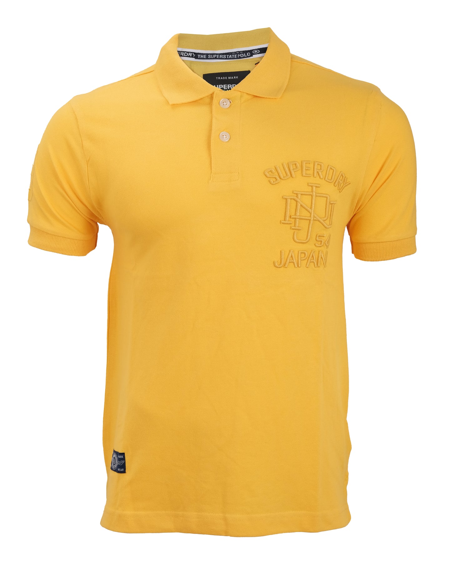SUPERDRY Mustard Yellow Superstate Embroidered Logo Classic Polo Shirt