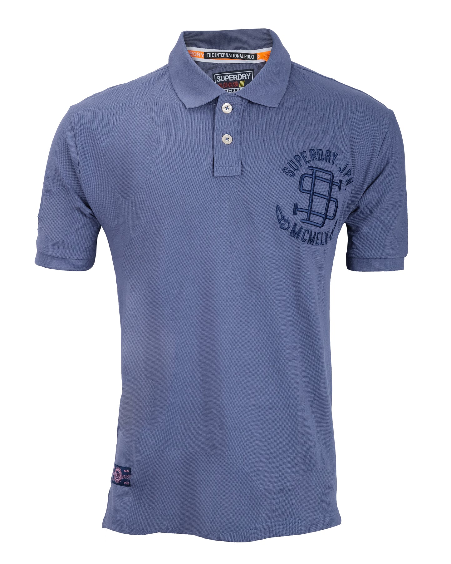 SUPERDRY JPN McNely Blue Embroidered International Polo Shirt