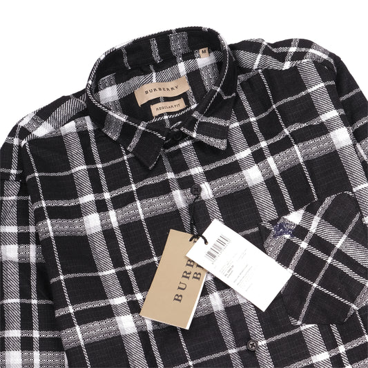 BURBERRY Midnight Charcoal Check Flannel Shirt
