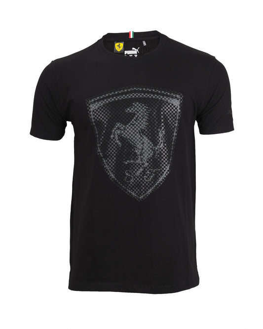 PUMA Ferrari Black Carbon Shield Graphic Heritage T-shirt