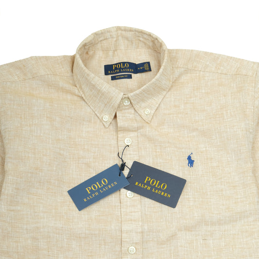 POLO Ralph Lauren Beige Textured Button-Down Long Sleeve Shirt