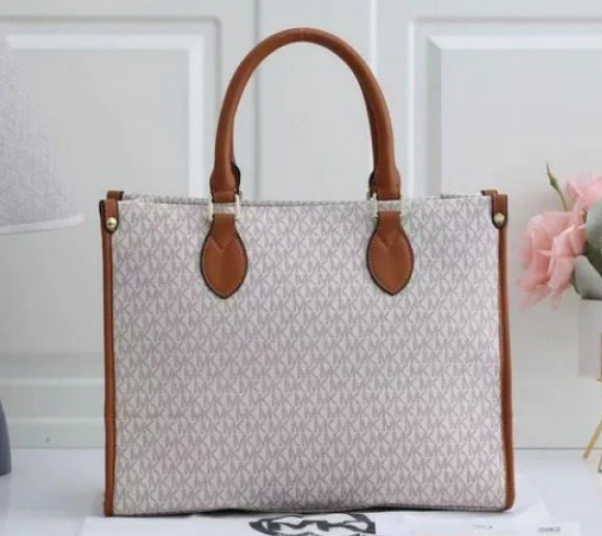 MICHAEL KORS Serene Blush Luxe Canvas Tote Bag