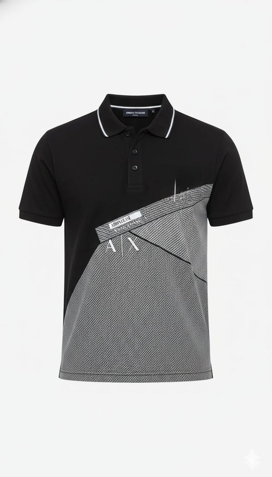 ARMANI EXCHANGE Shadowed Ruby Tailored Fit Short Sleeve Piqué Polo Shirt