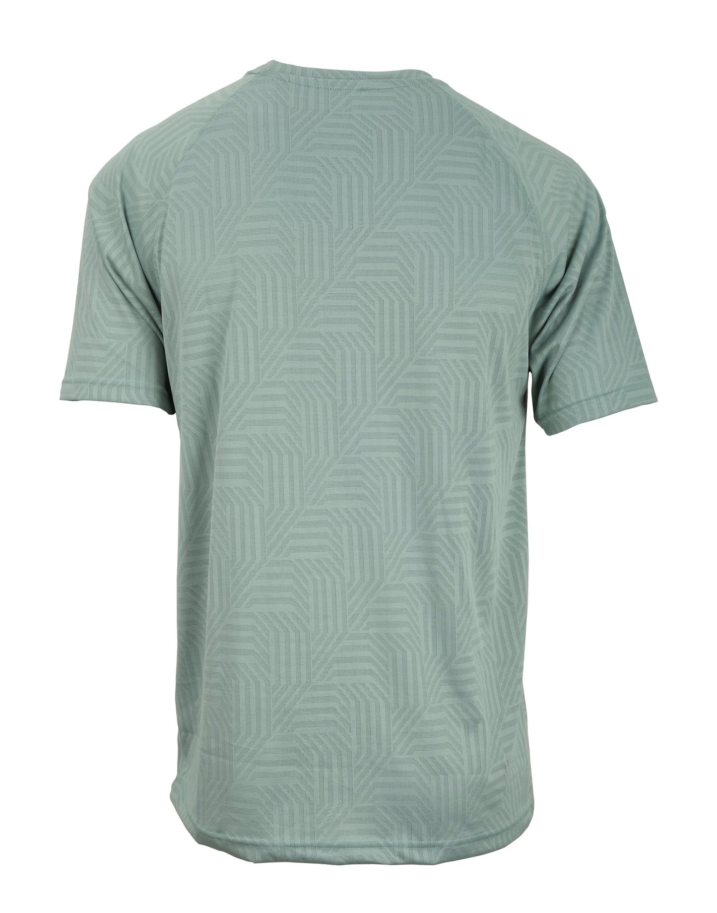 PUMA Olive Geometric Pattern Performance Crewneck T-shirt