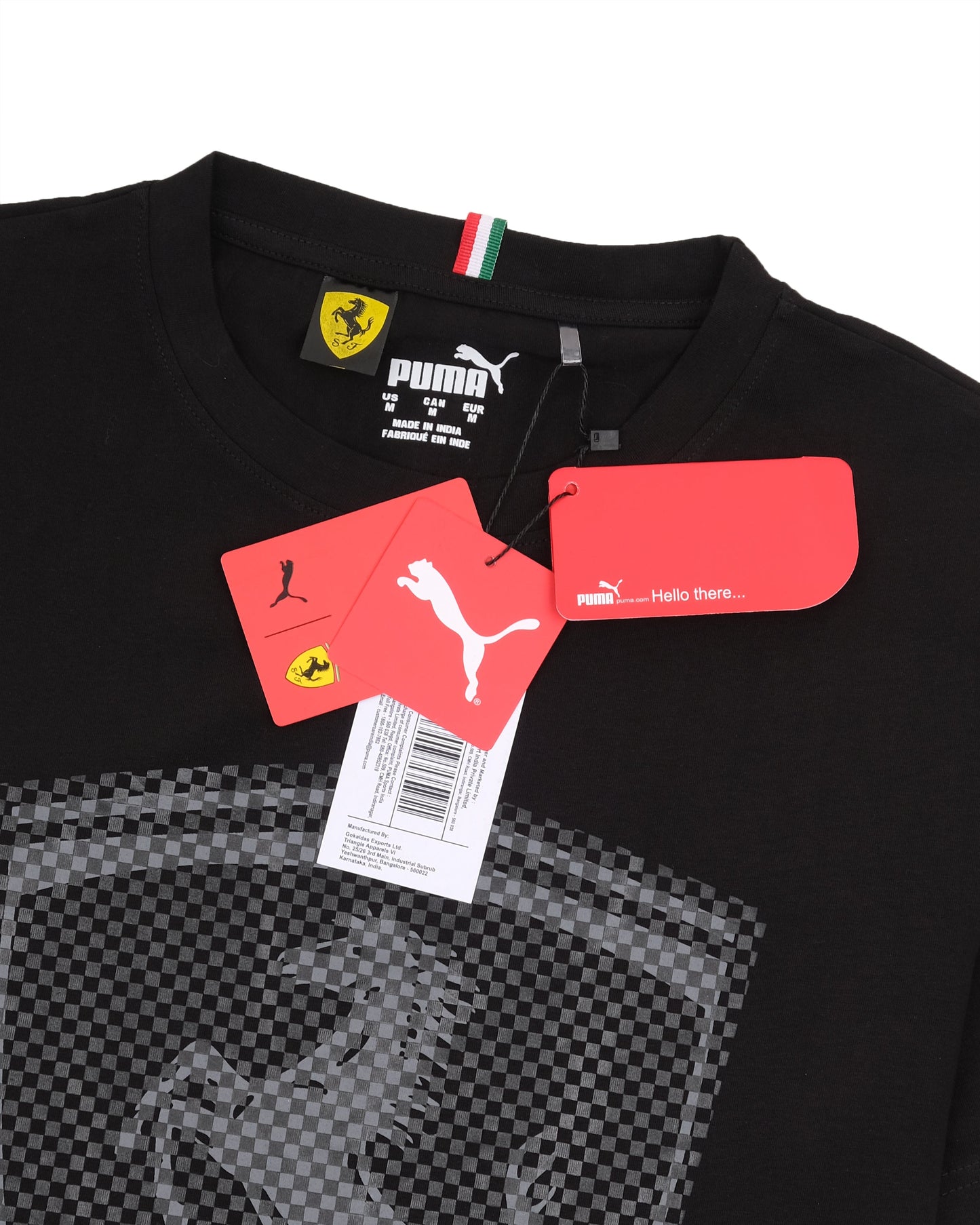 PUMA Ferrari Black Carbon Shield Graphic Heritage T-shirt