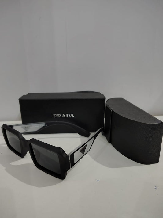PRADA Bold Black Square Sunglasses with Case