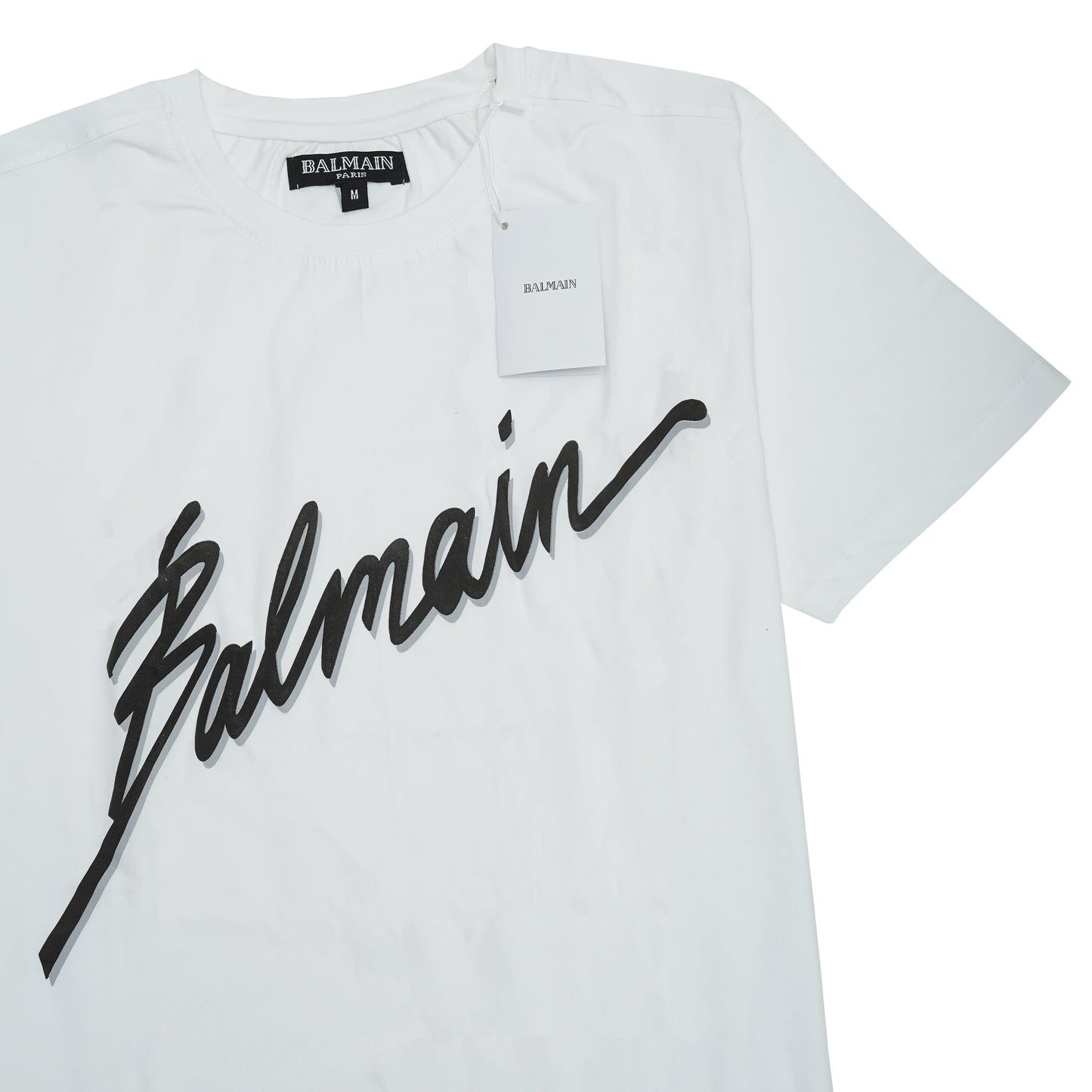 Balmain Signature White Graphic Logo T-Shirt