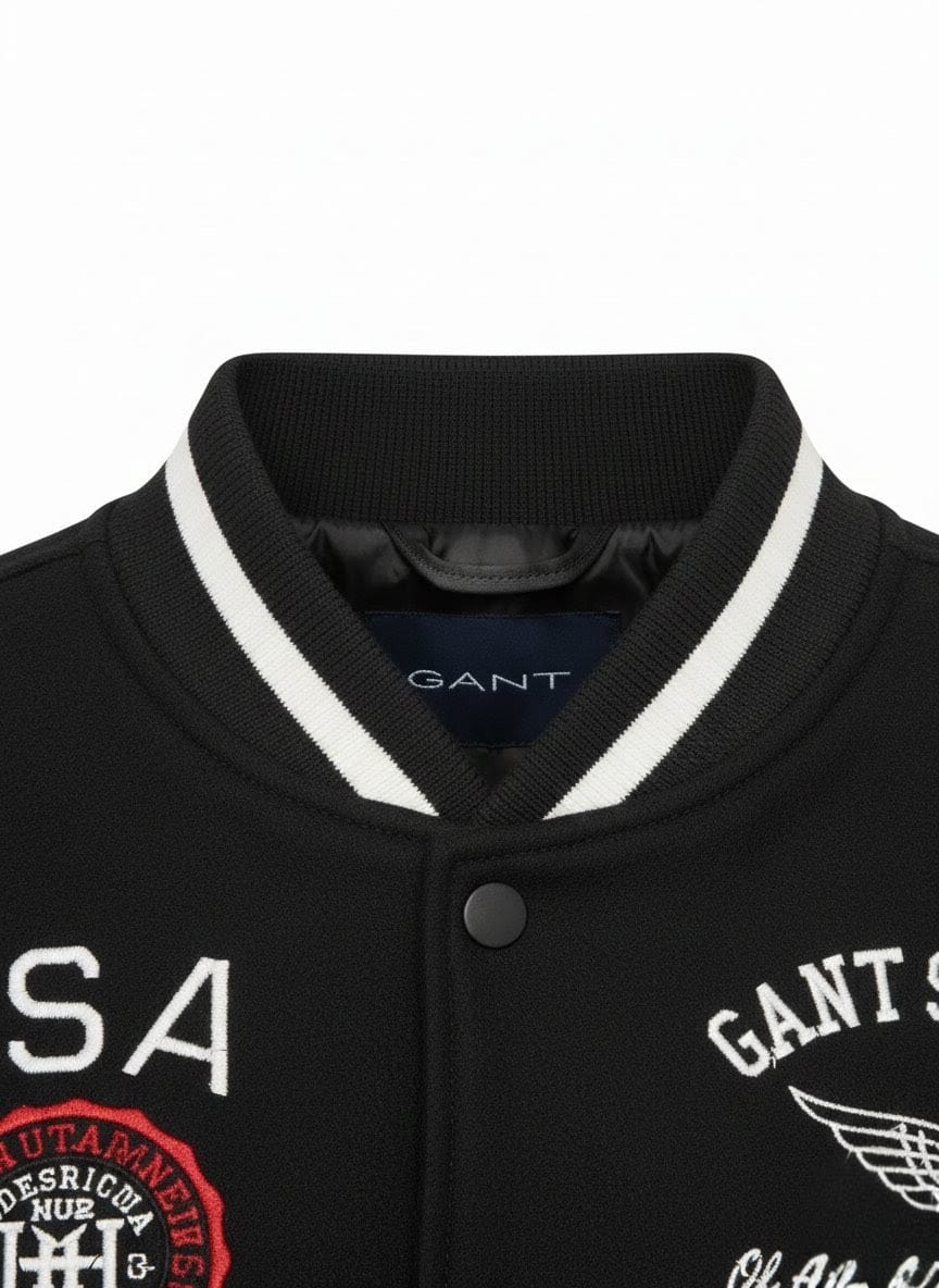 GANT Ultra Premium USA Varsity Jacket with Leather Sleeves