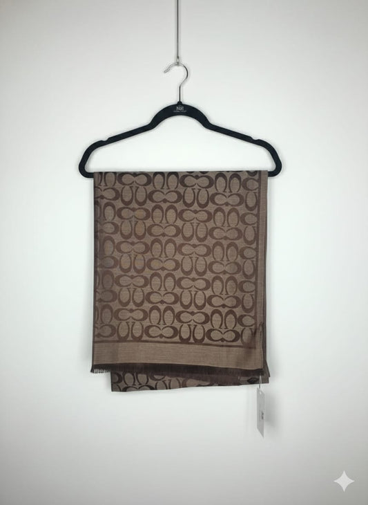 Coach Patterned Brown Scarf
