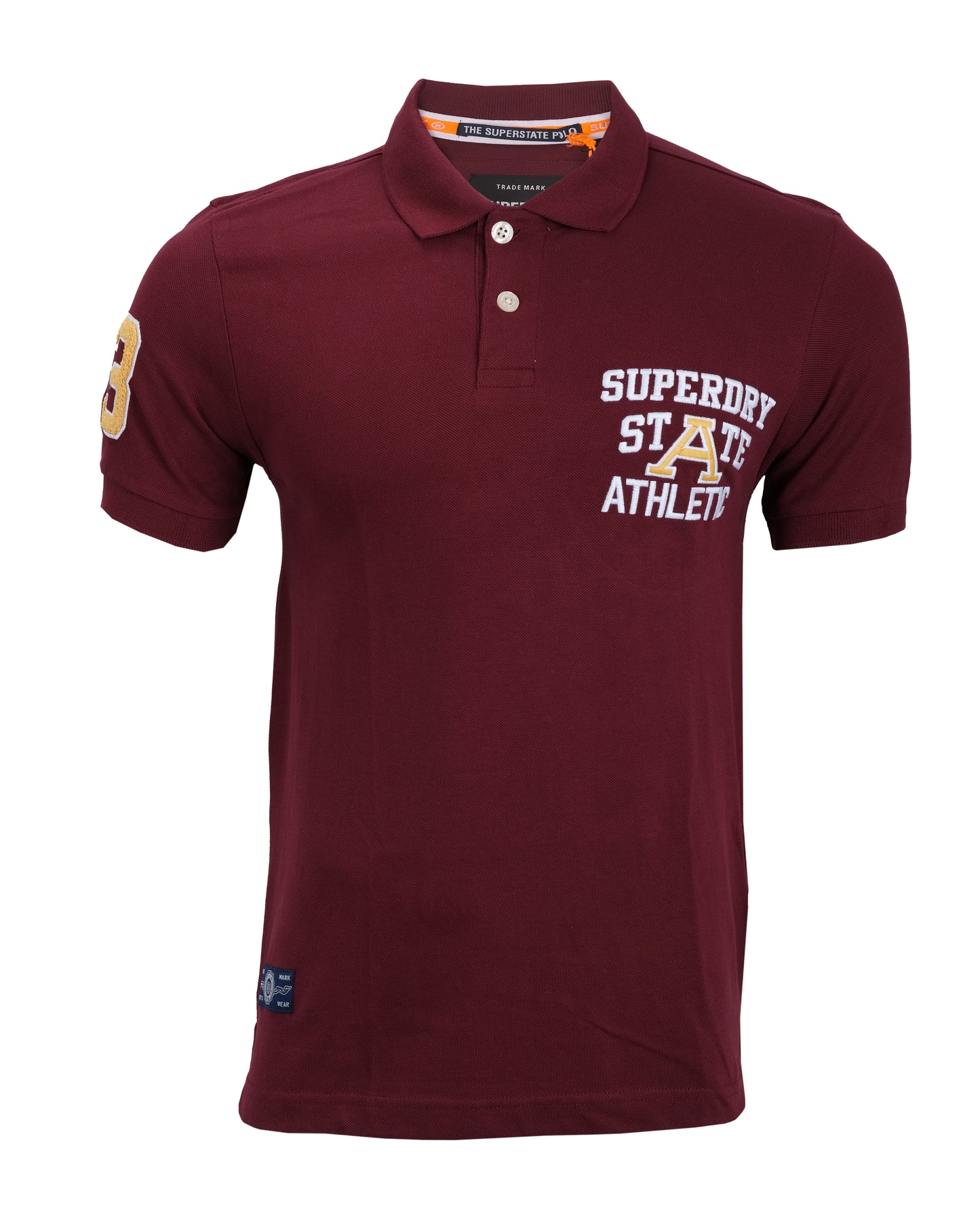 SUPERDRY Burgundy Superstate Athlet Embroidered Polo Shirt