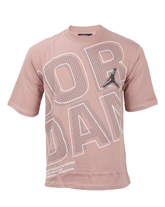 JORDAN Mauve Grid Logo Oversized Graphic Basketball T-shirt