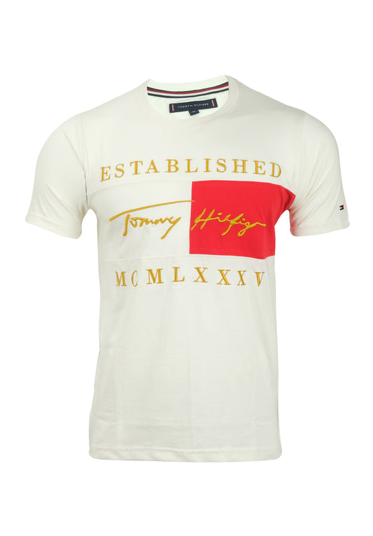 TOMMY HILFIGER White Red Established Signature Graphic T-shirt