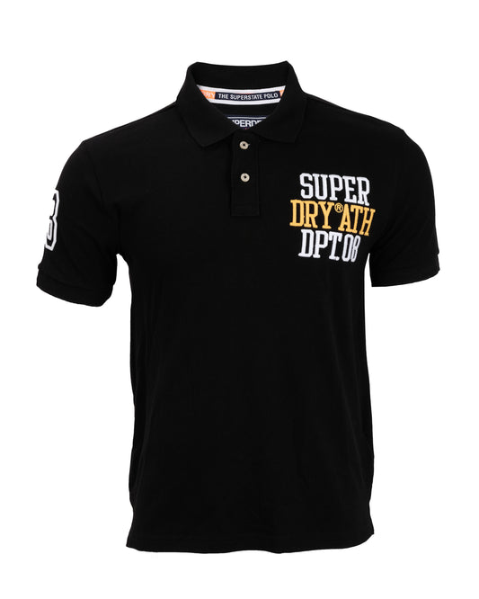 SUPERDRY Black Superstate Ath DPT08 Patch Polo Shirt