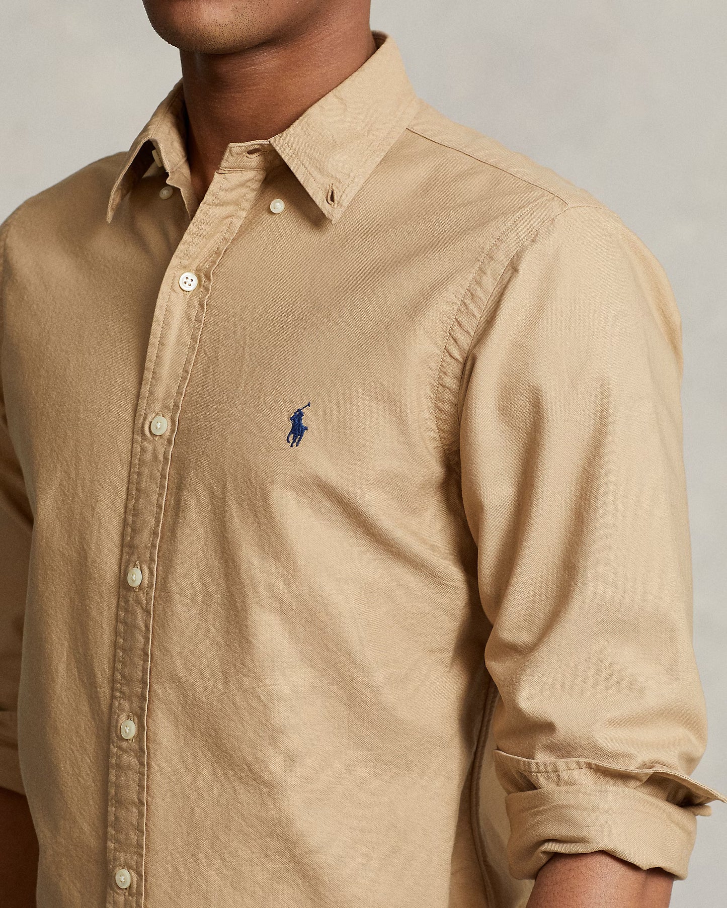 POLO Whispering Sand Classic Fit Long Sleeve Button-Up Shirt