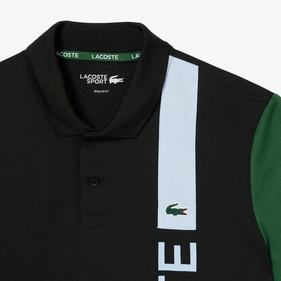 LACOSTE Enchanted Emerald Tailored Fit Colorblock Polo Shirt