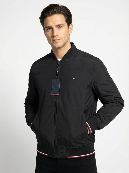Tommy Hilfiger Men's Classic Black Bomber Jacket