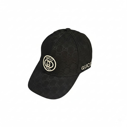 GUCCI Obsidian Velvet Signature Logo Baseball Cap