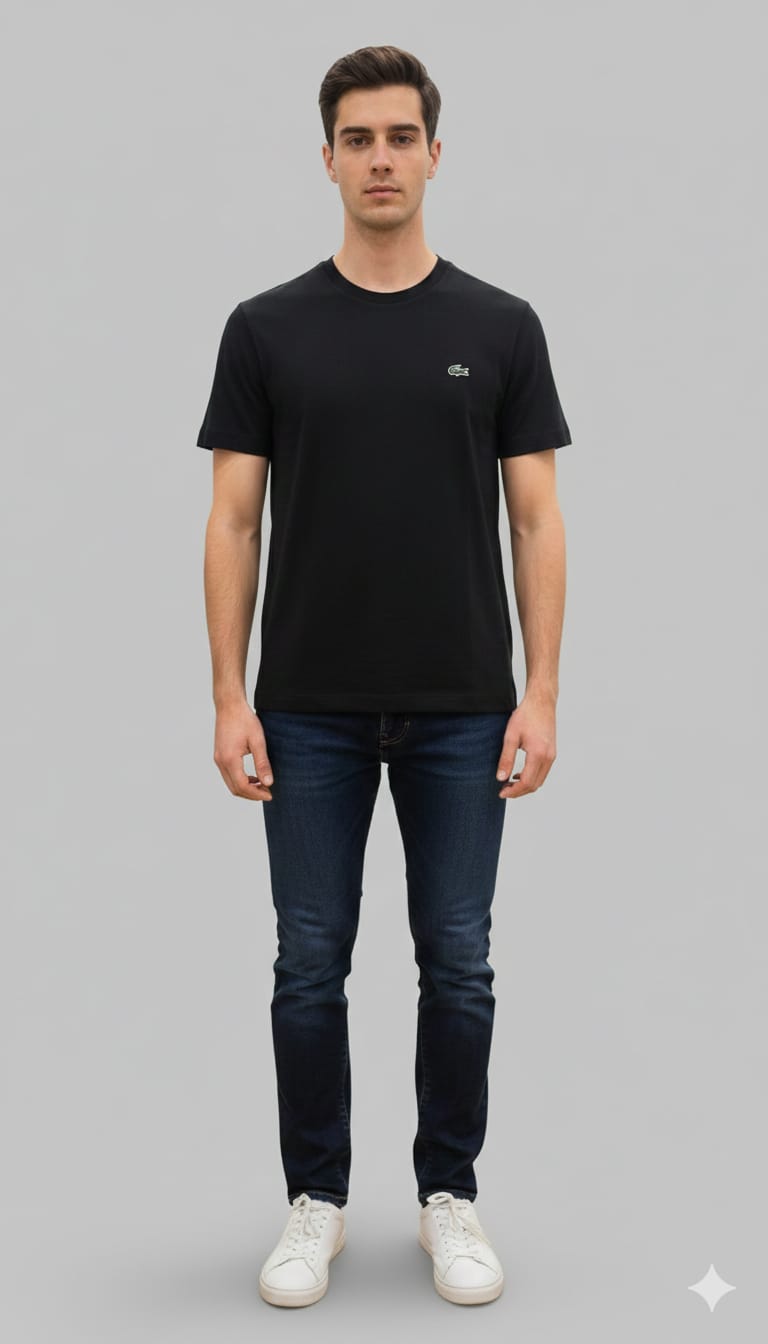 LACOSTE Obsidian Veil Classic Fit Short Sleeve Cotton T-Shirt