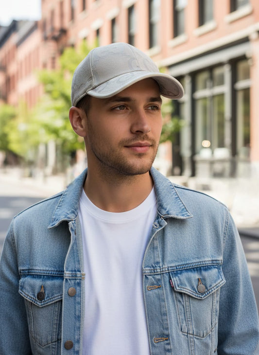 GG Whisper Sand Luxe Monogram Textured Baseball Cap