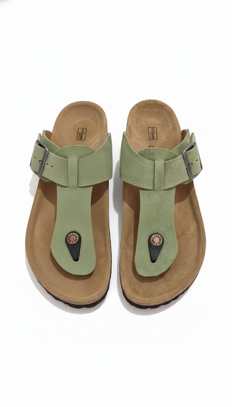Birkenstock Arizona Suede Sandals in Olive Green