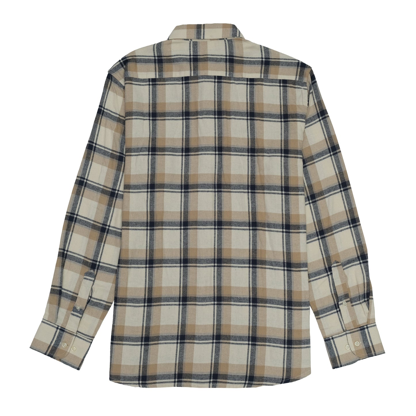 HACKETT LONDON Beige and Navy Check Flannel Shirt