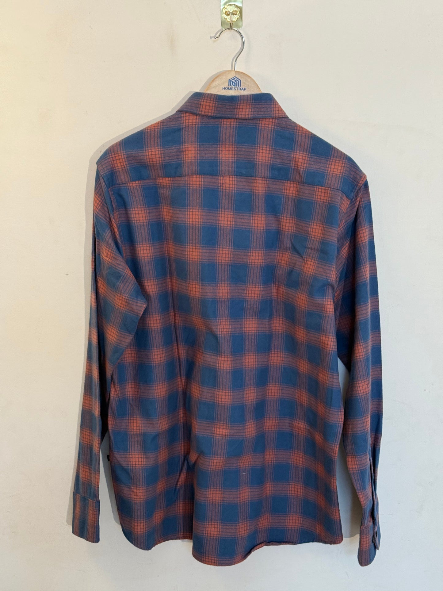 HACKETT LONDON Blue Red Plaid Long Sleeve Button-Down Oxford Shirt