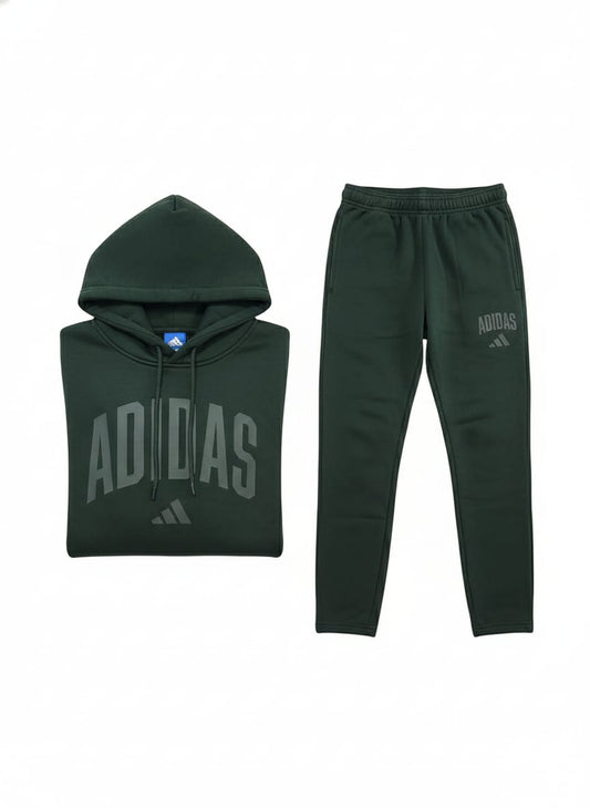 ADIDAS Essentials Hoodie and Jogger Set in Forest Green