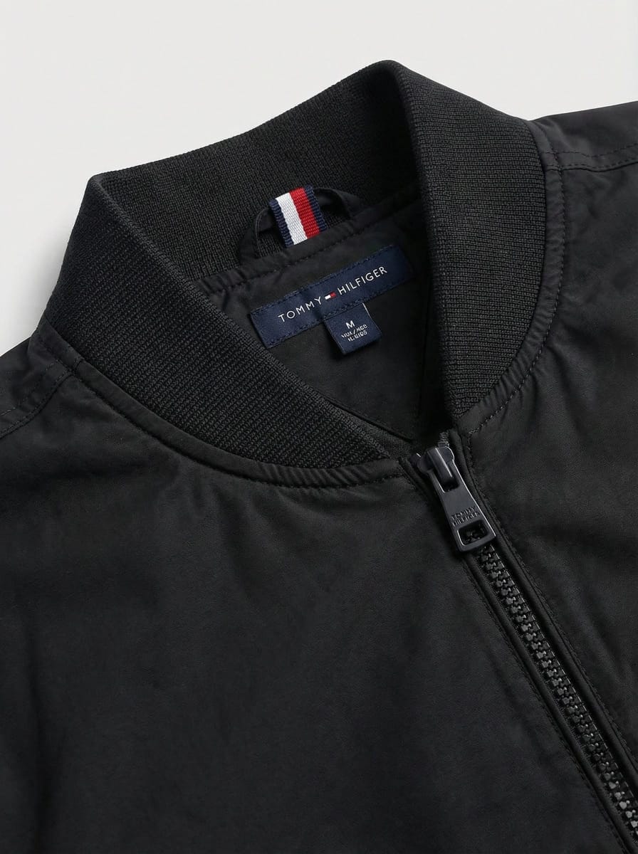 Tommy Hilfiger Men's Classic Black Bomber Jacket