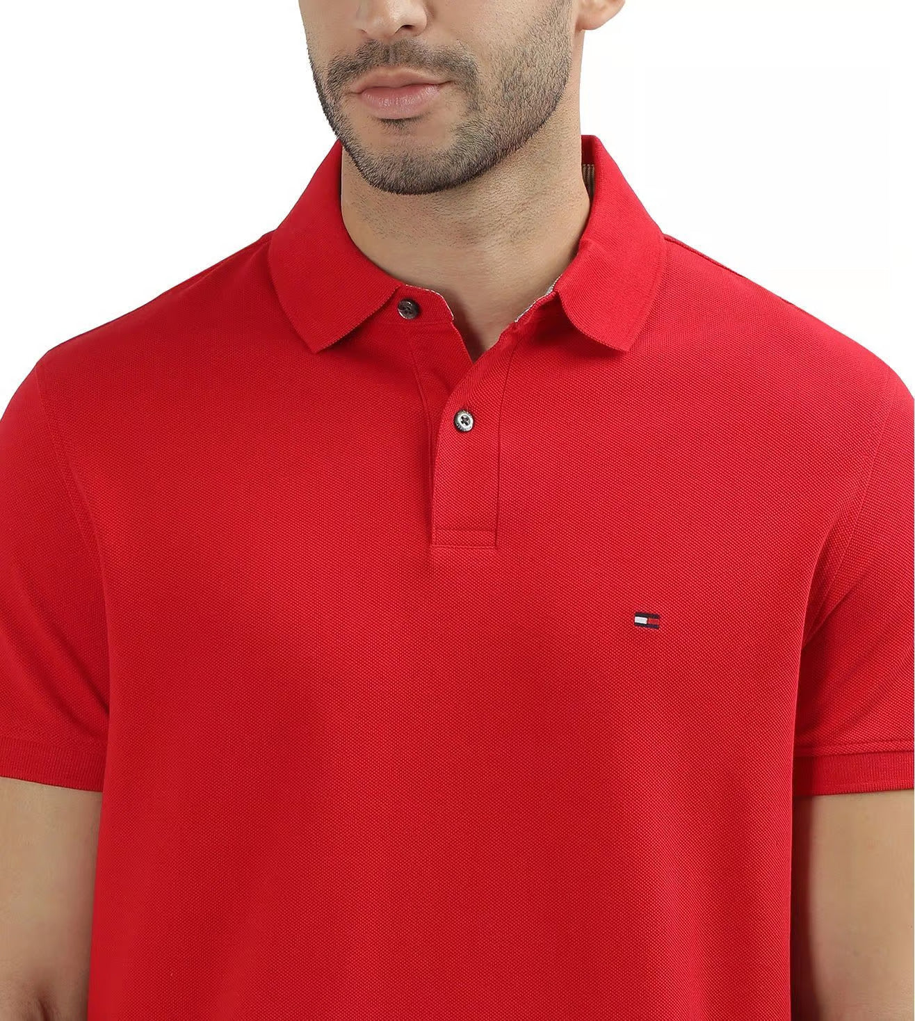 TOMMY HILFIGER Classic Red Short Sleeve Polo Shirt