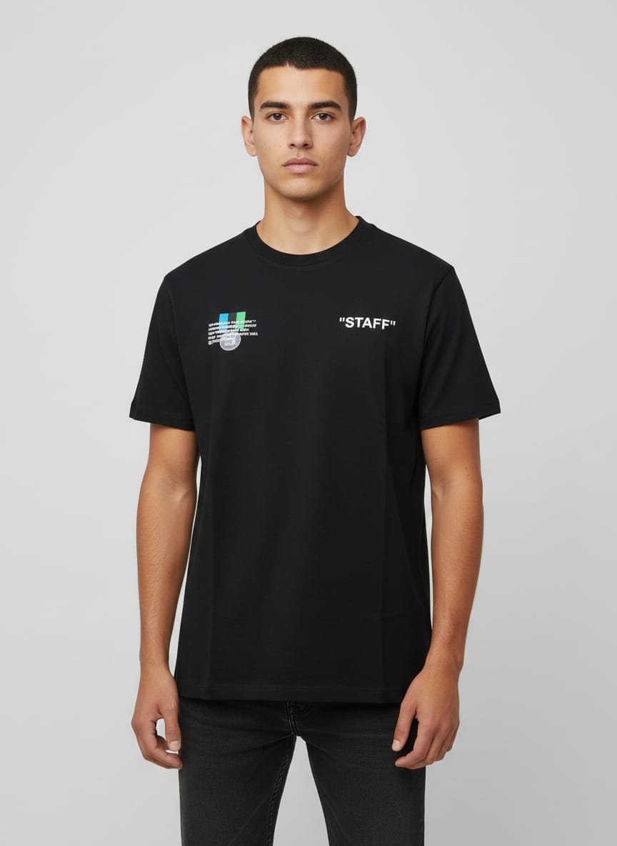 OFF-WHITE™ Celestial Obsidian Relaxed Fit Short Sleeve Graphic Tee