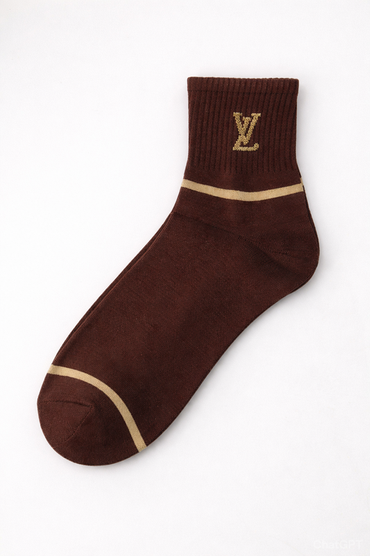 LOUIS VUITTON Ember Maple Premium Monogram Ankle Socks