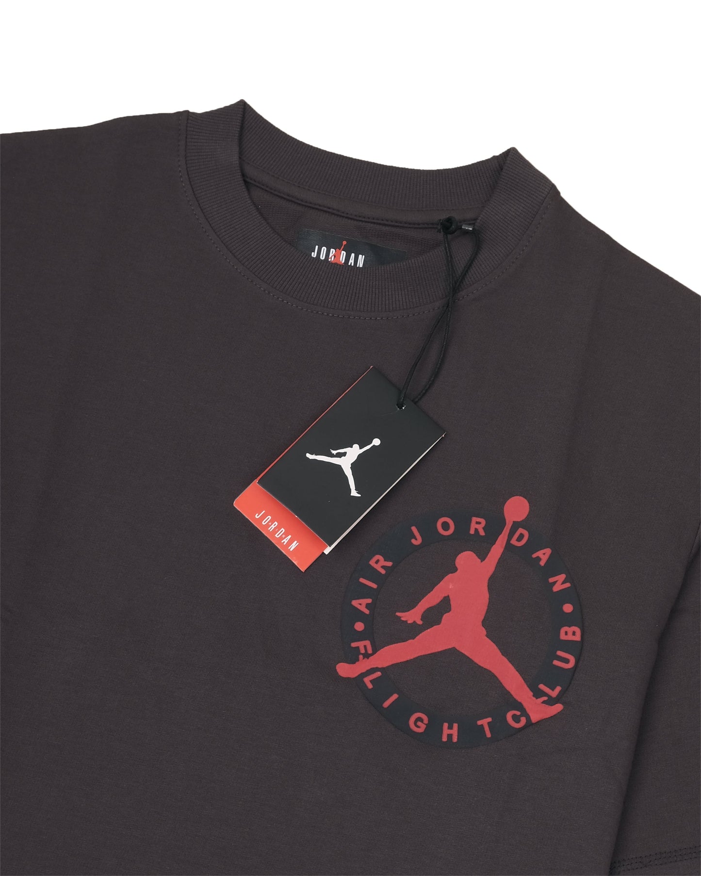 AIR JORDAN Flight Club Olive Green Red Logo Short Sleeve T-shirt