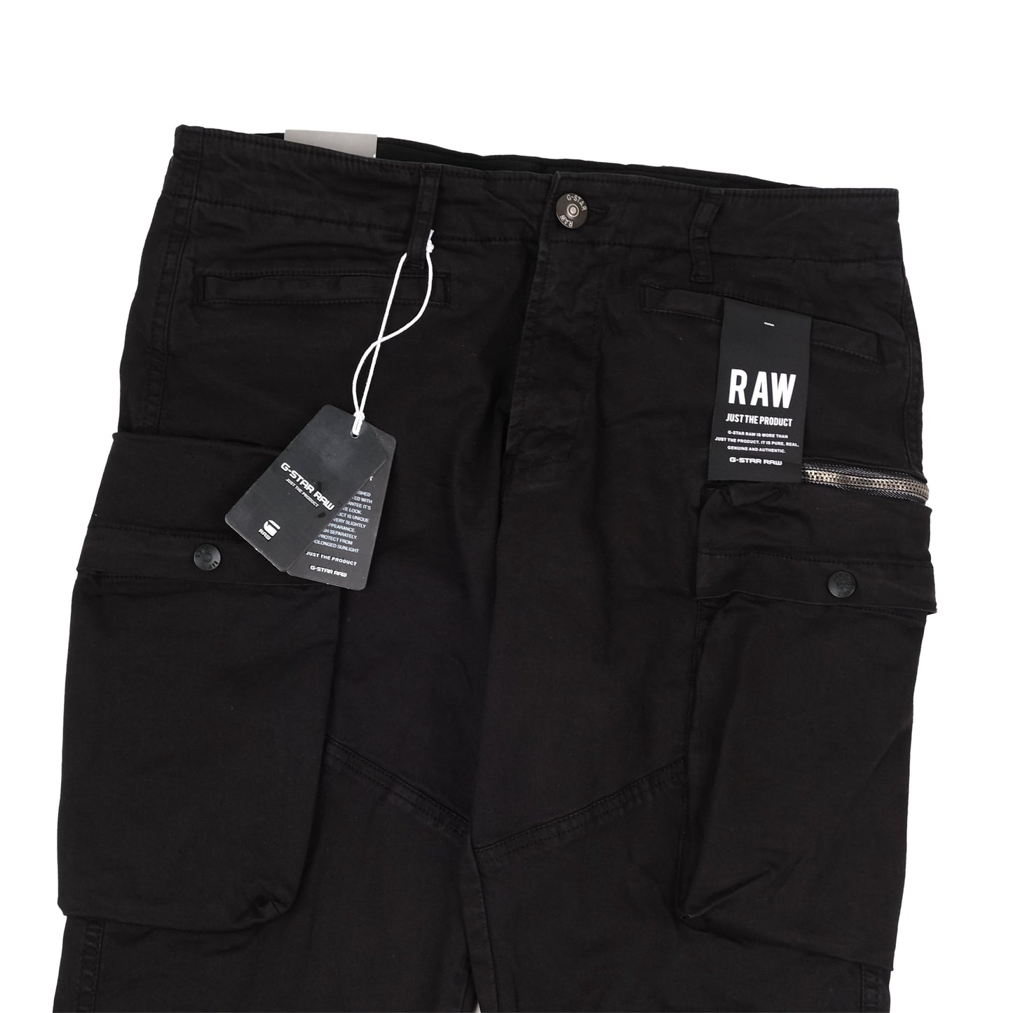 G-STAR RAW Black 3D Tapered Multi-Pocket Cargo Pants